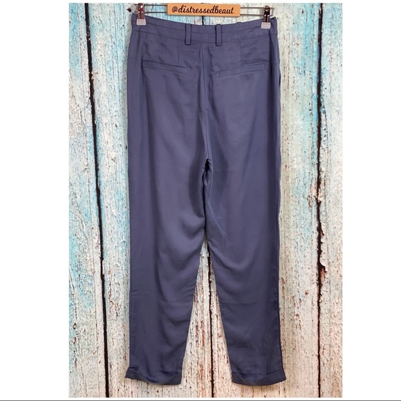 NAKED ZEBRA NWT Steel Blue Pleated Cuffed Slacks - Picture 4 of 14